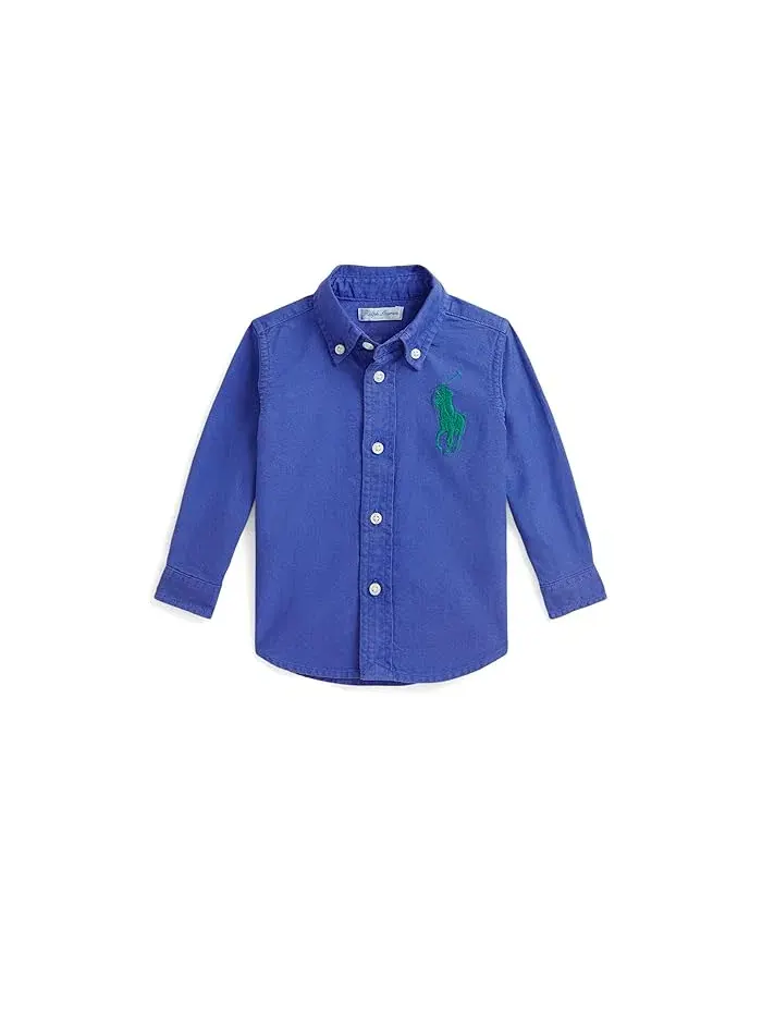 Рубашка оксфордская Big Pony для мальчиков Polo Ralph Lauren Kids — изображение 1 из 2, синий