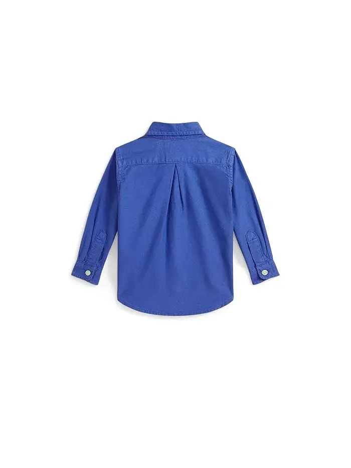 Рубашка оксфордская Big Pony для мальчиков Polo Ralph Lauren Kids — изображение 2 из 2, синий