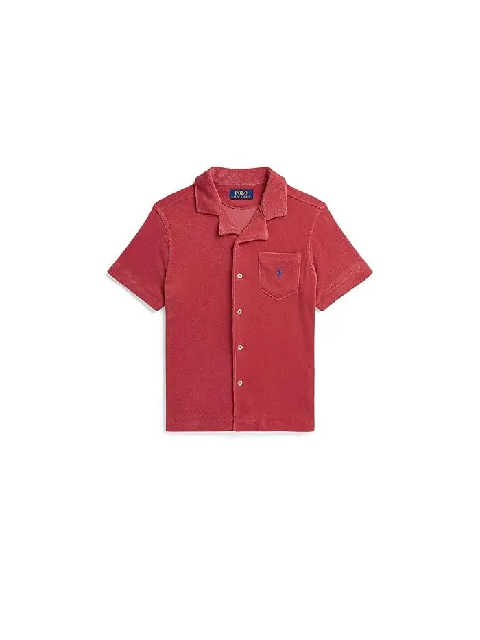 Рубашка терри свободный крой Terry Camp Shirt Polo Ralph Lauren Kids — изображение 1 из 5, желтый/мульти