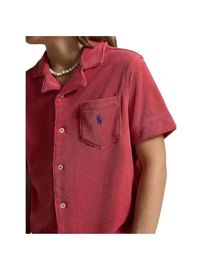 Рубашка терри свободный крой Terry Camp Shirt Polo Ralph Lauren Kids — изображение 5 из 5, желтый/мульти