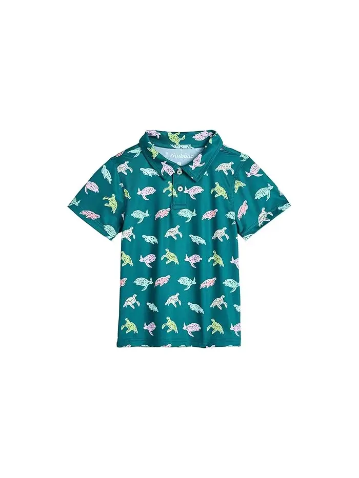 Рубашка The Lil Turtally Awesome Performance Polo Chubbies Kids — изображение 1 из 3, яркий зеленый