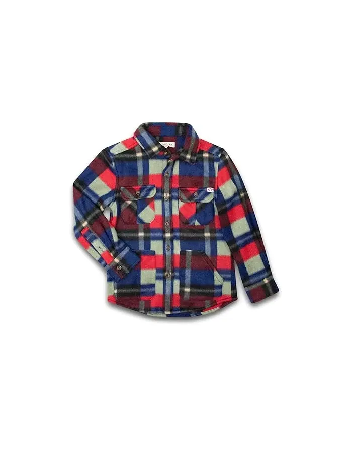 Флисовая рубашка в клетку Snow Fleece Shirt Appaman Kids — изображение 1 из 1, синий