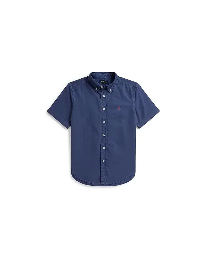 Оксфордская рубашка из окрашенной ткани Polo Ralph Lauren Kids — изображение 1 из 2, синий