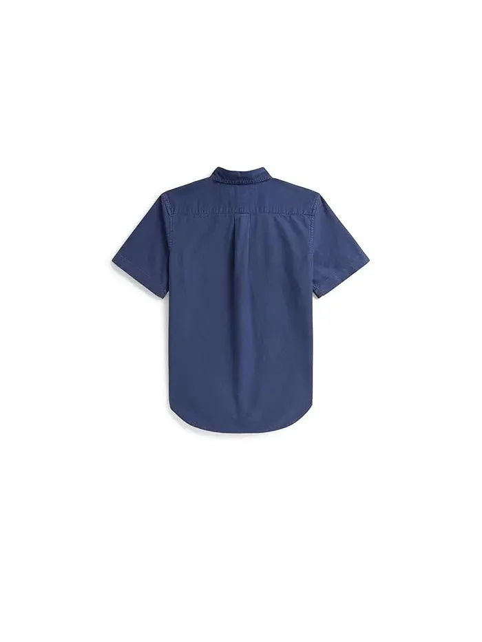 Оксфордская рубашка из окрашенной ткани Polo Ralph Lauren Kids — изображение 2 из 2, синий