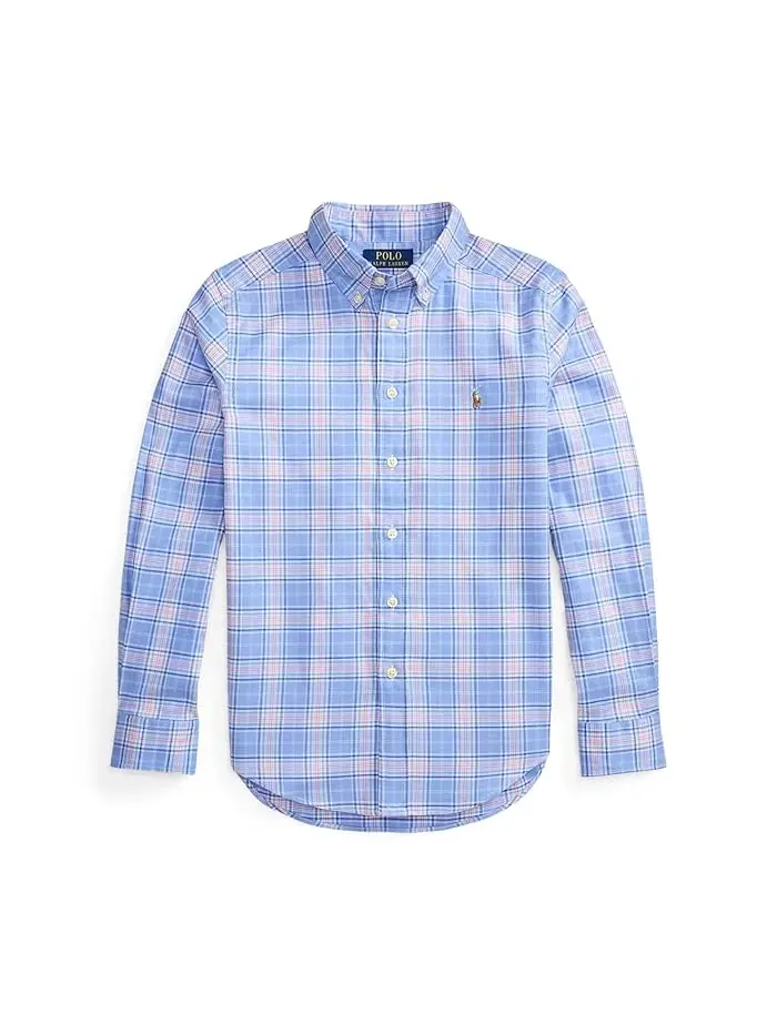 Рубашка оксфордская клетчатая Plaid Performance Oxford Shirt Polo Ralph Lauren Kids — изображение 1 из 2