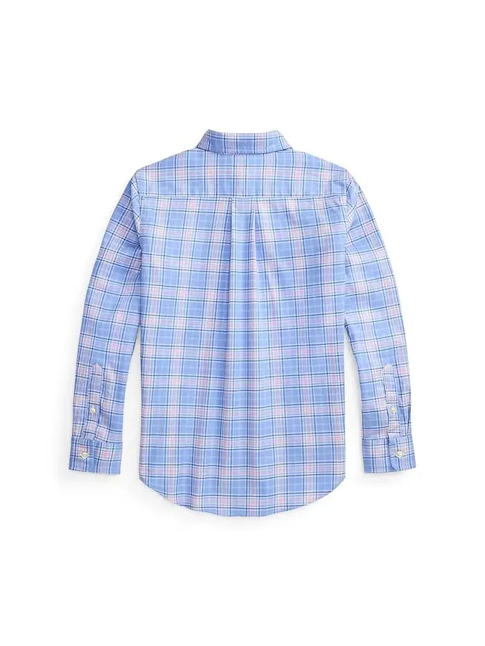 Рубашка оксфордская клетчатая Plaid Performance Oxford Shirt Polo Ralph Lauren Kids — изображение 2 из 2
