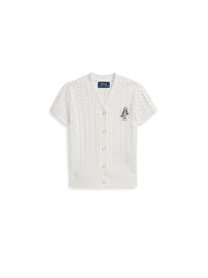 Кардиган с кабельным узором Polo Bear хлопок Polo Ralph Lauren Kids — изображение 1 из 2, желтый