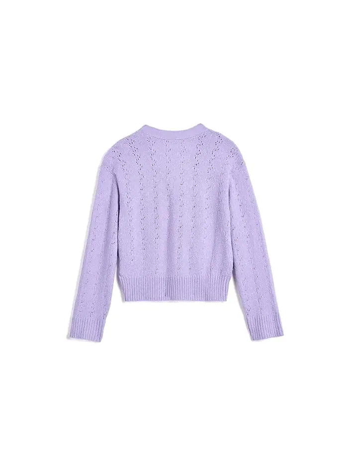 Кардиган Pointelle abercrombie kids — изображение 2 из 3, лавандовый