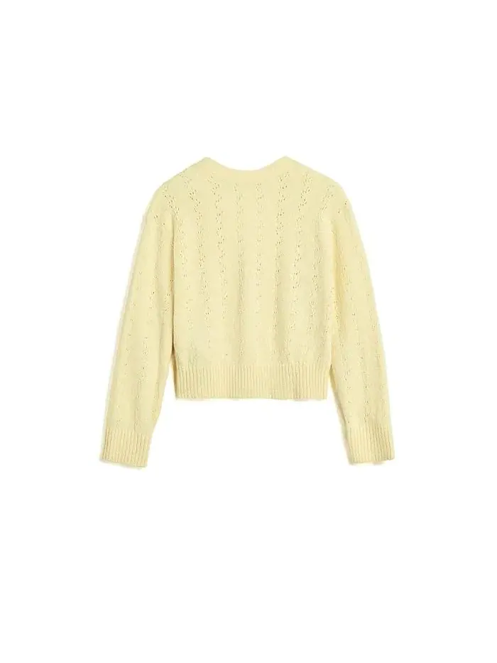 Свитер Pointelle Cardigan abercrombie kids — изображение 2 из 3, анисовый цветок