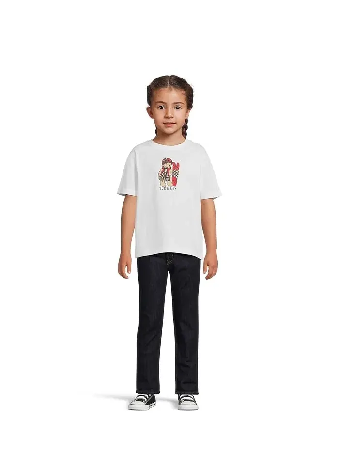 Футболка с медвежонком Teddy Cedar Teddy Burberry Kids — изображение 4 из 4, белый