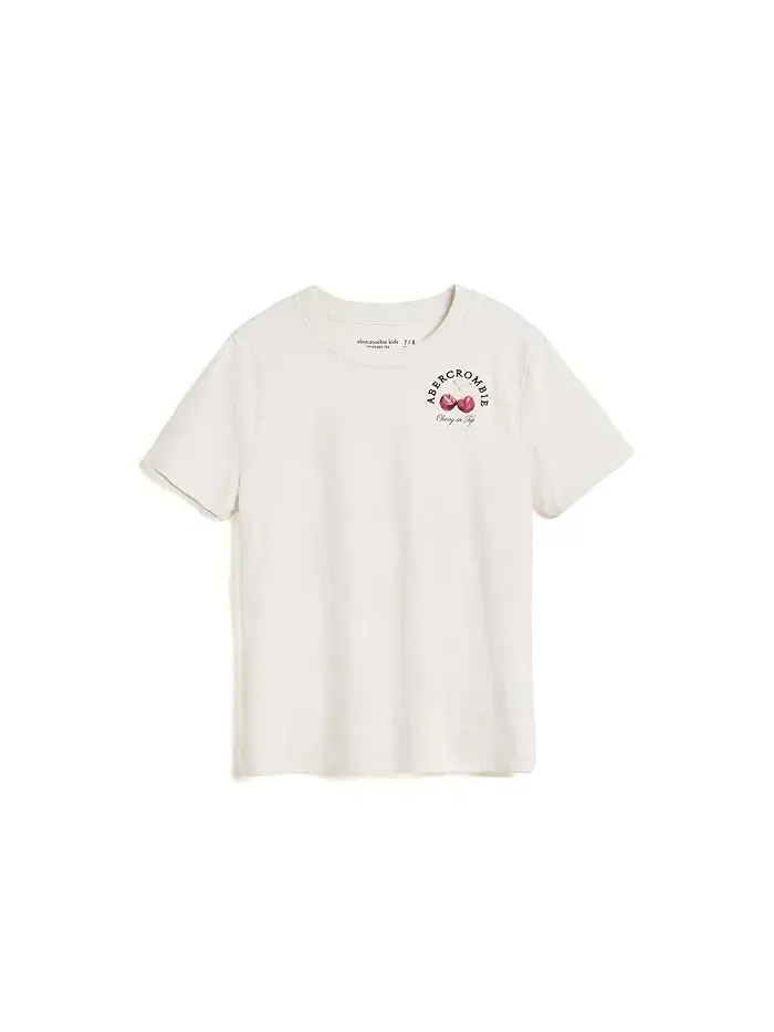 Футболка оверсайз с вишней Cherry Oversized Tee abercrombie kids — изображение 1 из 3, жет