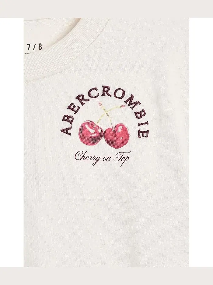 Футболка оверсайз с вишней Cherry Oversized Tee abercrombie kids — изображение 3 из 3, жет
