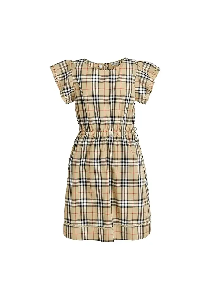 Платье в клетку Adele Check Burberry Kids — изображение 1 из 3, песочный