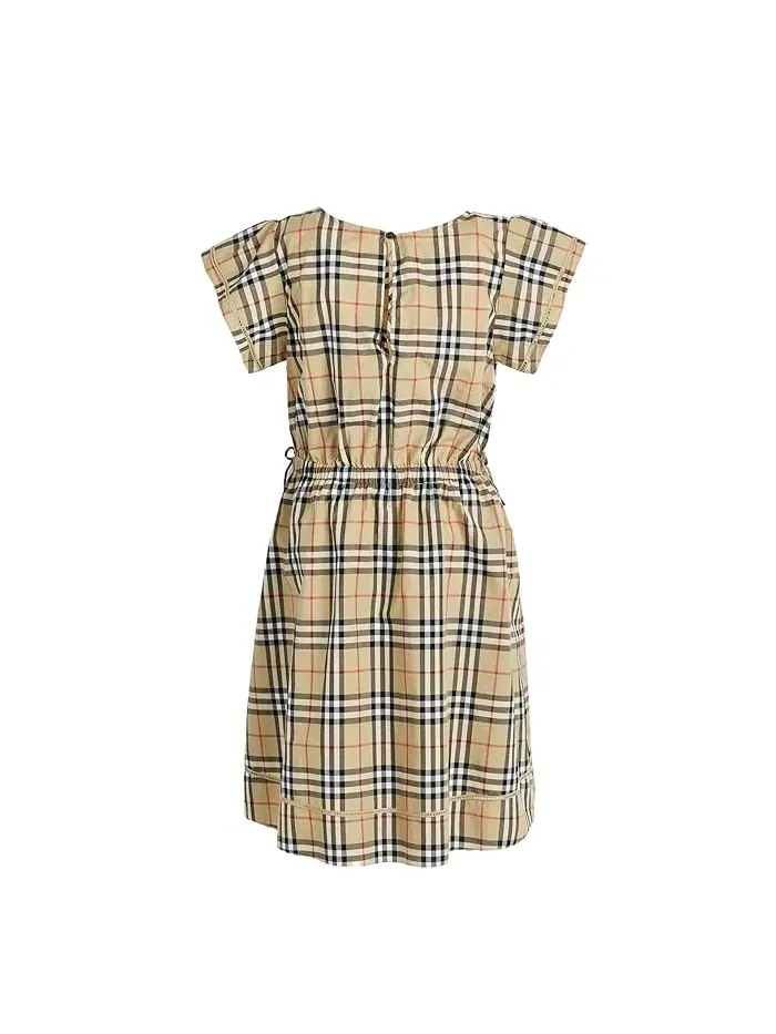 Платье в клетку Adele Check Burberry Kids — изображение 2 из 3, песочный