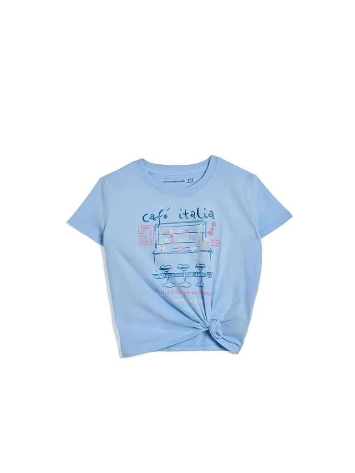 Футболка с узлом Cafe Italia abercrombie kids — изображение 1 из 3, розовый