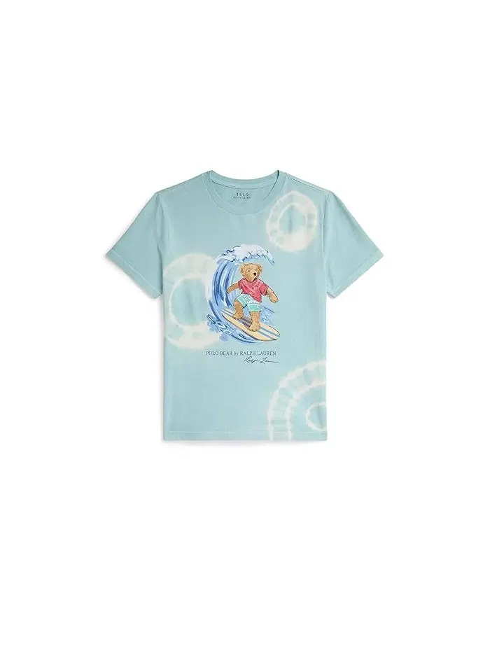 Футболка Tie-Dye Polo Bear Cotton Tee Polo Ralph Lauren Kids — изображение 1 из 2, зеленый