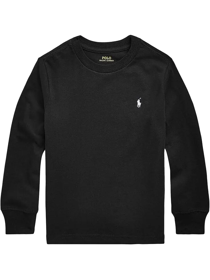 Лонгслив Polo Ralph Lauren Kids Cotton Jersey Long Sleeve Tee — изображение 1 из 2, черный