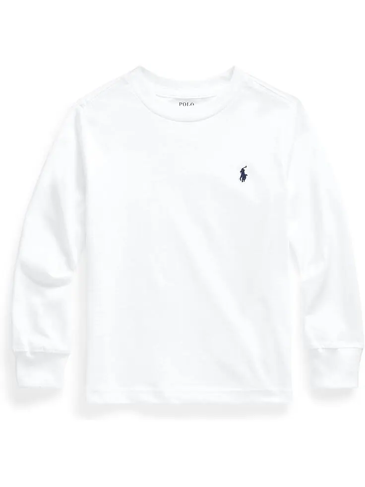 Лонгслив Polo Ralph Lauren Kids Cotton Jersey Long Sleeve Tee — изображение 1 из 2, белый