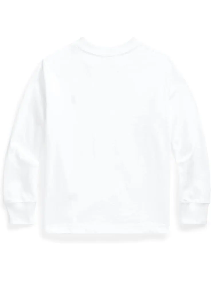 Лонгслив Polo Ralph Lauren Kids Cotton Jersey Long Sleeve Tee — изображение 2 из 2, белый