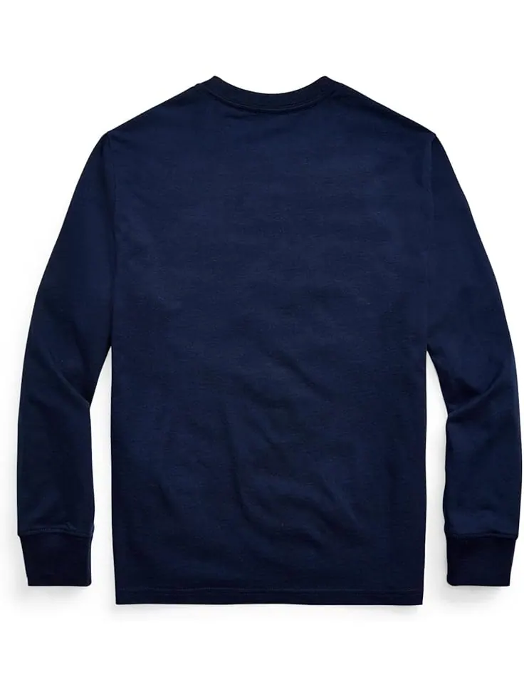 Лонгслив Polo Ralph Lauren Kids Cotton Jersey Long Sleeve Tee — изображение 2 из 2, темно-синий