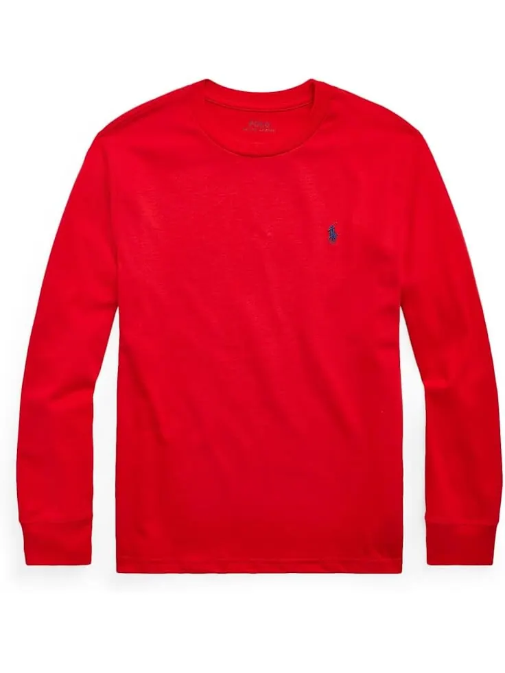 Лонгслив Polo Ralph Lauren Kids Cotton Jersey Long Sleeve Tee — изображение 1 из 2, красный
