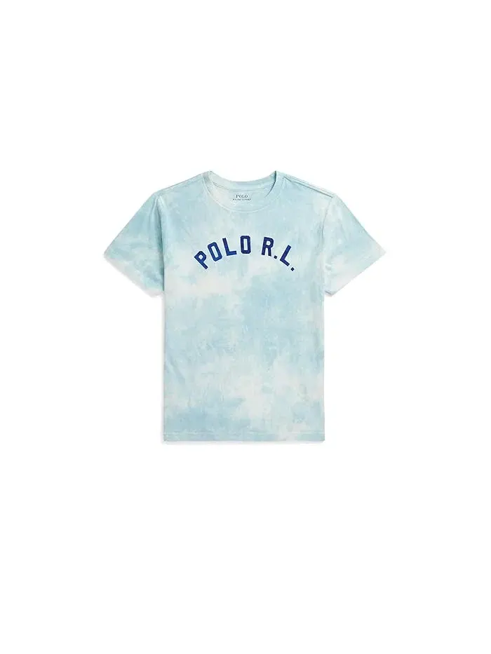 Футболка с принтом Logo Tie-Dye Cotton Tee Polo Ralph Lauren Kids — изображение 1 из 5, зеленый