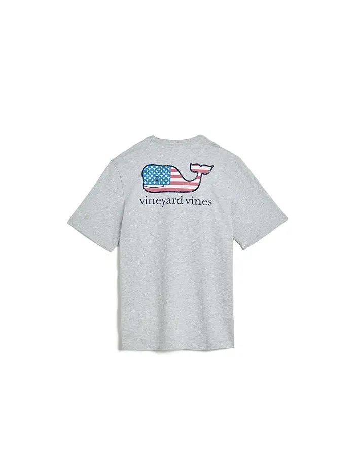 Футболка с принтом кита Flag Whale Vineyard Vines Kids — изображение 2 из 3, серый