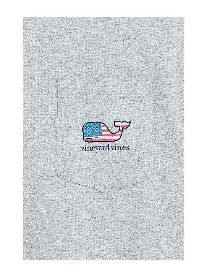 Футболка с принтом кита Flag Whale Vineyard Vines Kids — изображение 3 из 3, серый