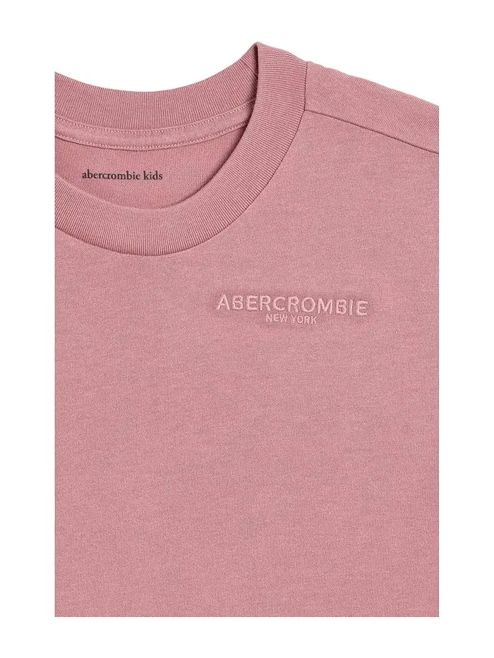 Футболка Sunfaded Knit Top Big Kids abercrombie kids — изображение 3 из 3, розовый