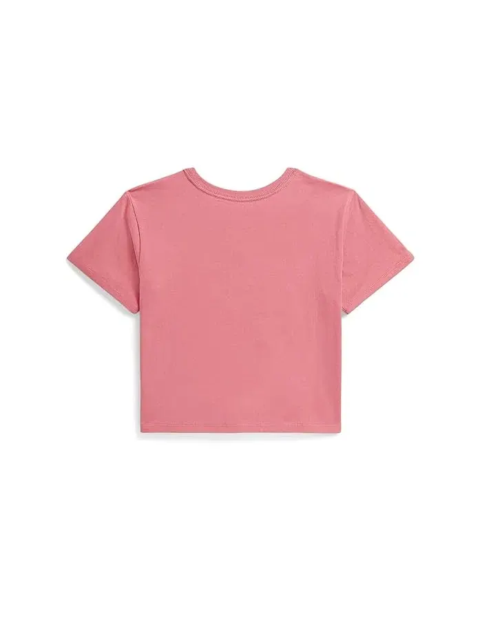 Футболка Polo Bear Cotton Jersey Boxy Tee Polo Ralph Lauren Kids — изображение 2 из 2, розовый