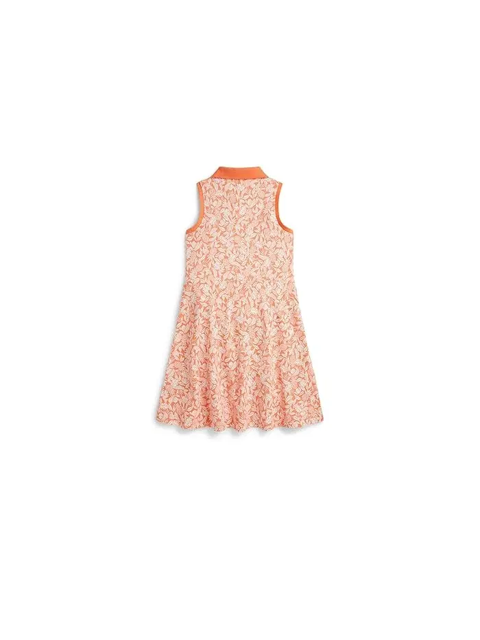 Платье Polo с запахом ананас Pineapple Faux-Wrap Mesh Polo Dress Polo Ralph Lauren Kids — изображение 2 из 5, розовый