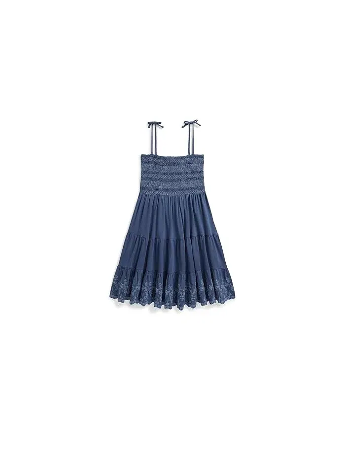 Платье с защипами хлопок Polo Ralph Lauren Kids — изображение 1 из 5, желтый/синий