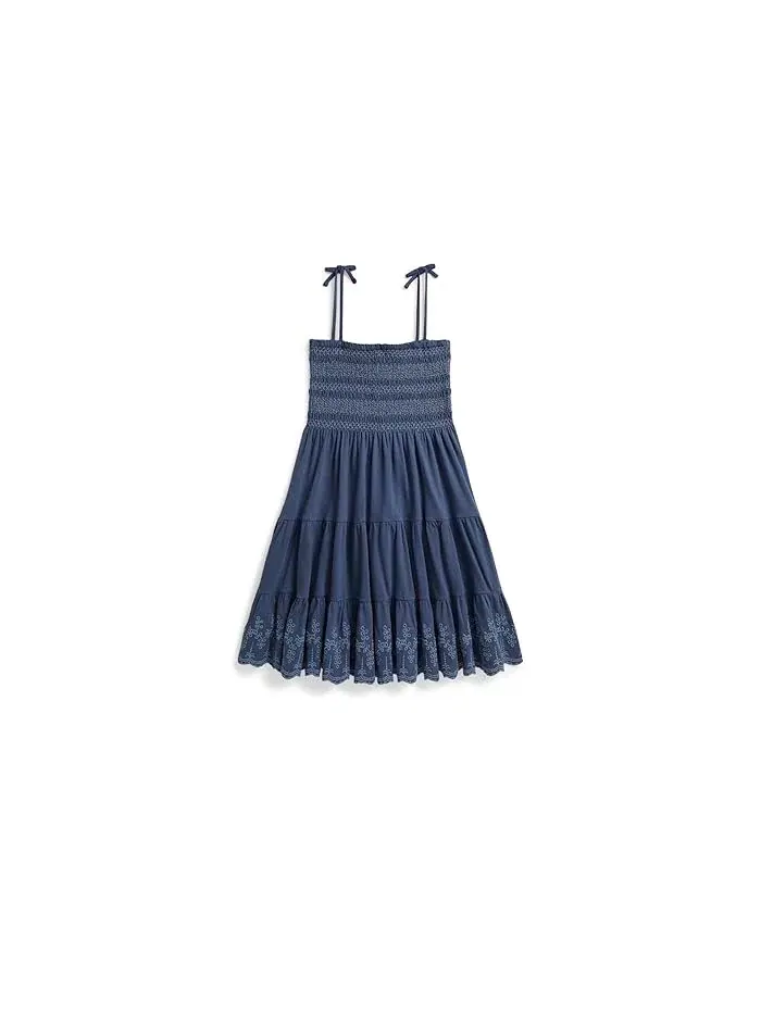 Платье с защипами хлопок Polo Ralph Lauren Kids — изображение 2 из 5, желтый/синий