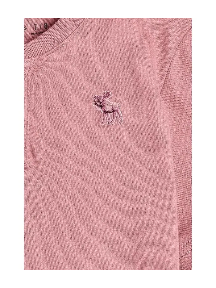Футболка поло хлопковая Essential Henley Tee abercrombie kids — изображение 3 из 3, розовый