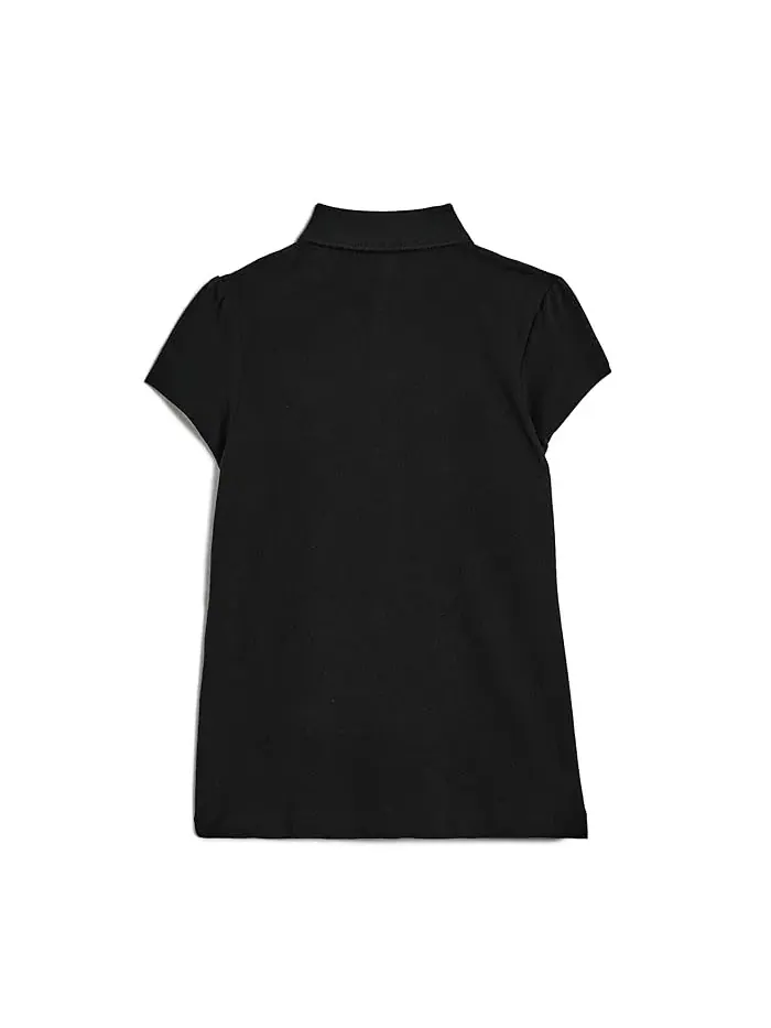 Футболка поло с округлым воротником Lacoste Kids — изображение 2 из 3, черный