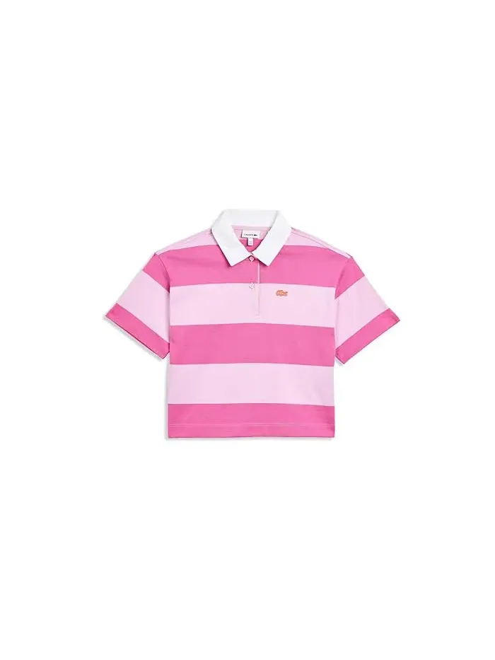 Пижамный поло Oversize Striped Polo Lacoste Kids — изображение 1 из 3, альбизия