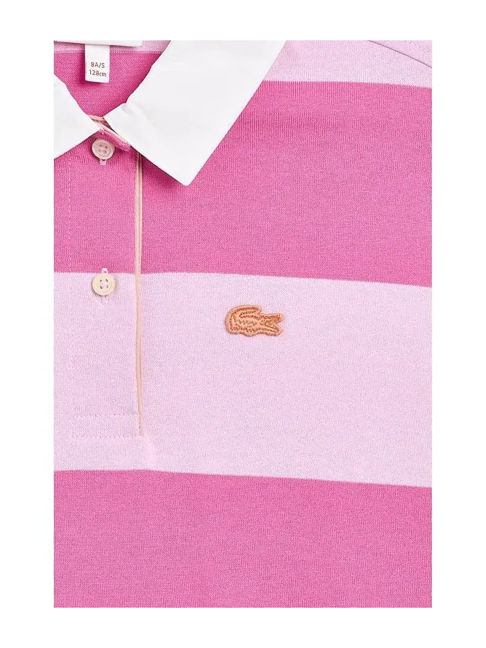 Пижамный поло Oversize Striped Polo Lacoste Kids — изображение 3 из 3, альбизия