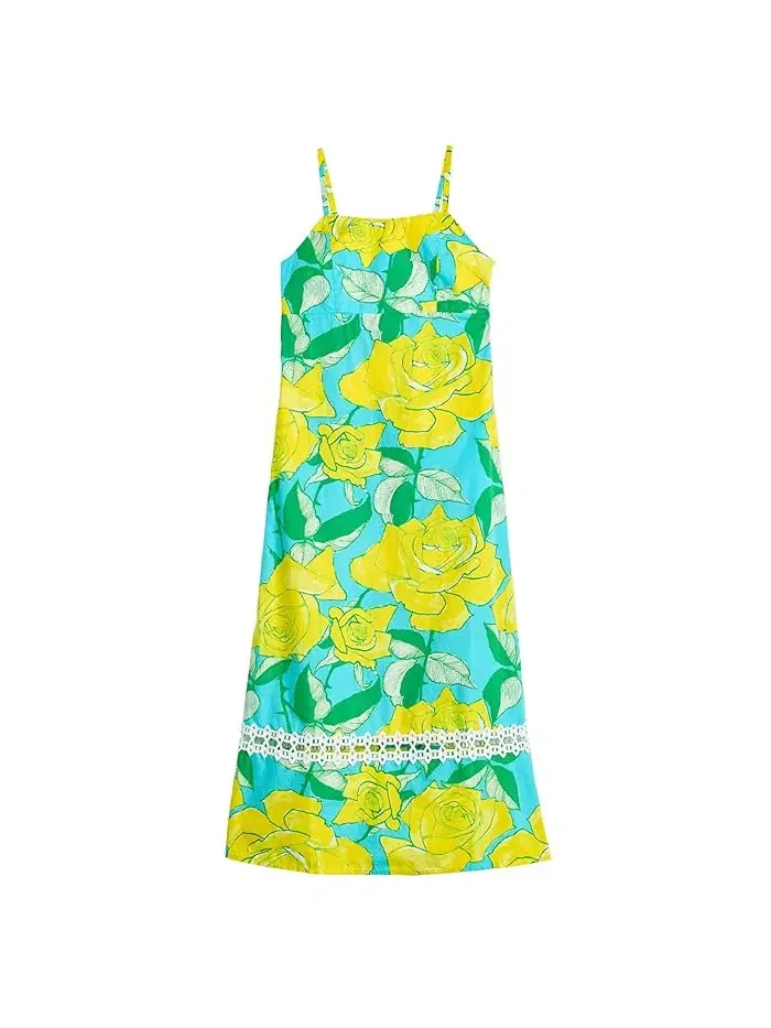 Платье с цветочным принтом Mini Haliey Midi Lilly Pulitzer Kids — изображение 1 из 3, синий розовый