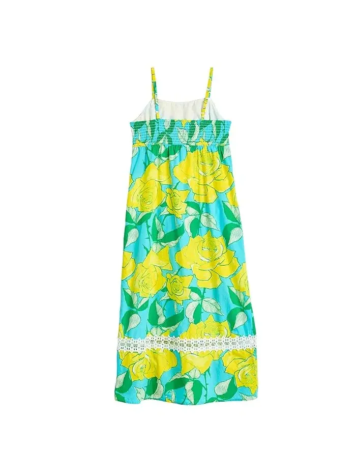 Платье с цветочным принтом Mini Haliey Midi Lilly Pulitzer Kids — изображение 2 из 3, синий розовый