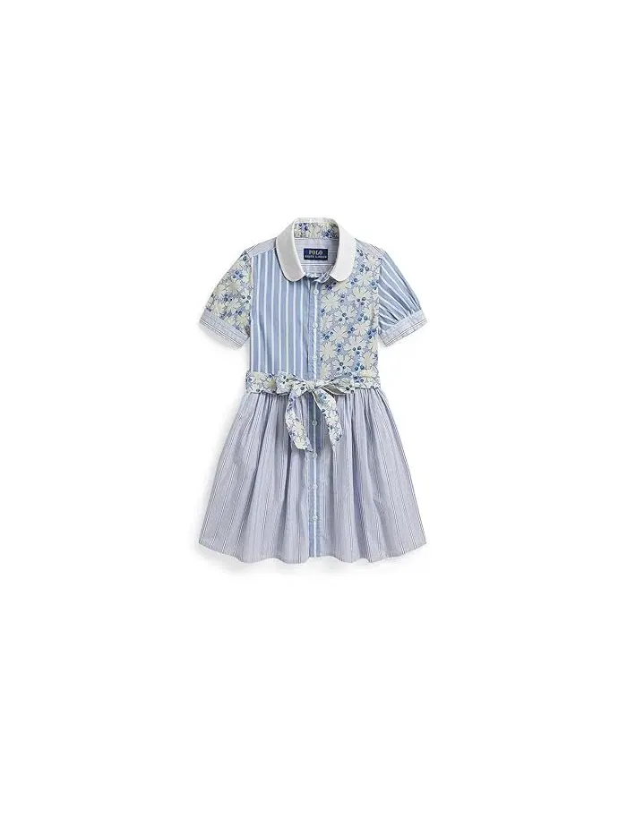 Платье с цветочным принтом Cotton Poplin Fun Shirtdress Polo Ralph Lauren Kids — изображение 1 из 2, белый