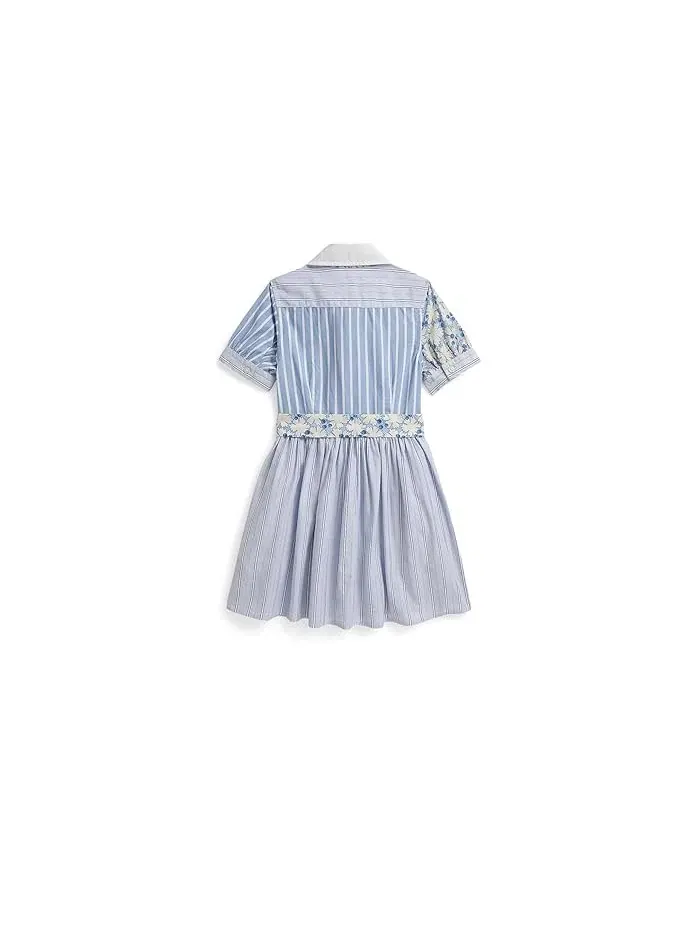 Платье с цветочным принтом Cotton Poplin Fun Shirtdress Polo Ralph Lauren Kids — изображение 2 из 2, белый