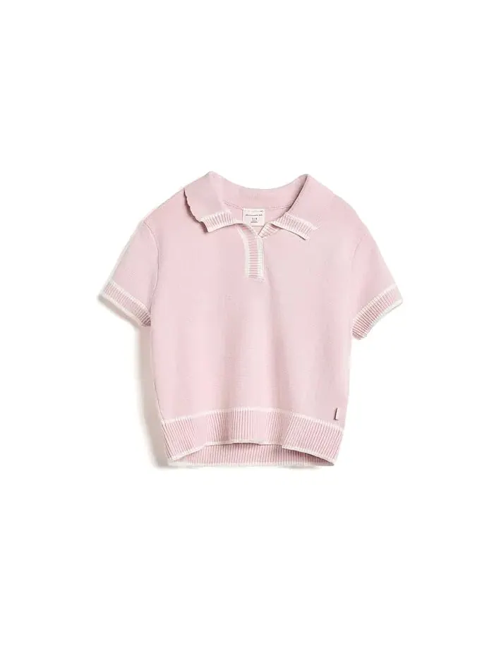 Свитер с коротким рукавом и воротником мягкий abercrombie kids — изображение 1 из 3, голубой