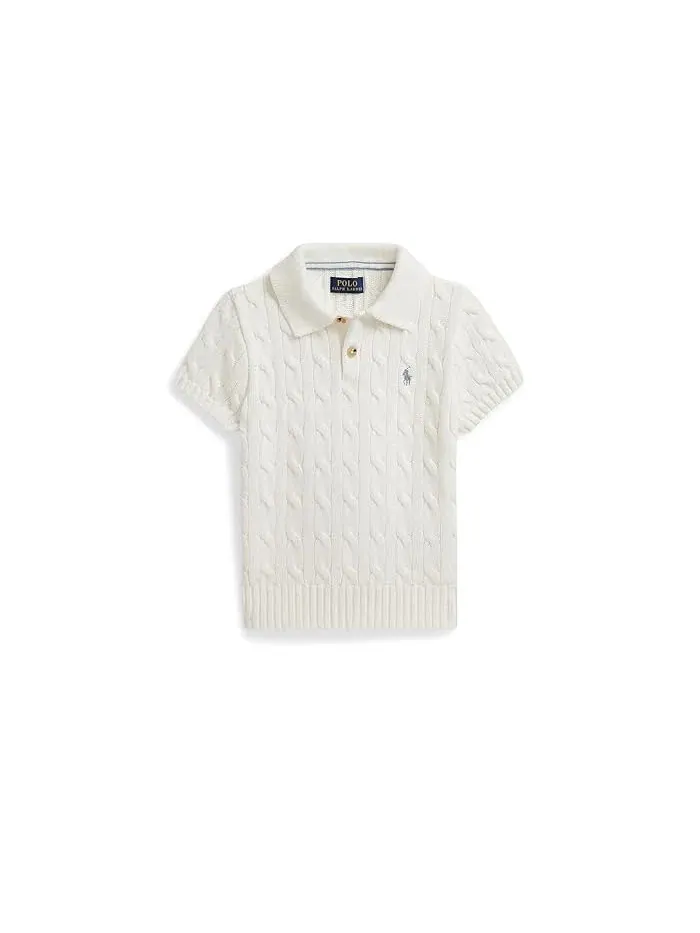 Свитер Polo с кабельной вязкой Polo Ralph Lauren Kids — изображение 1 из 2, белый