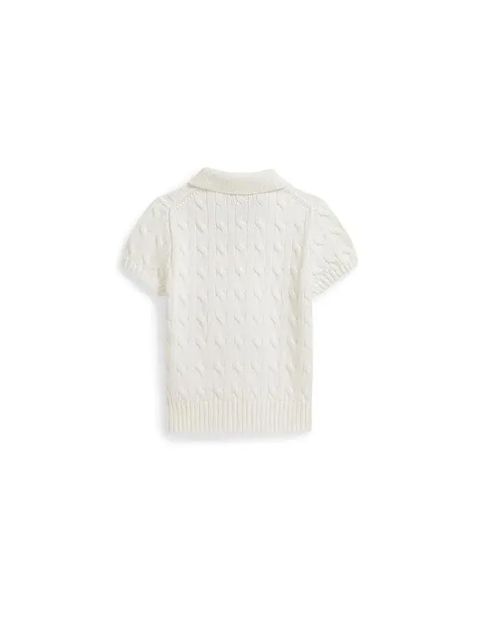 Свитер Polo с кабельной вязкой Polo Ralph Lauren Kids — изображение 2 из 2, белый