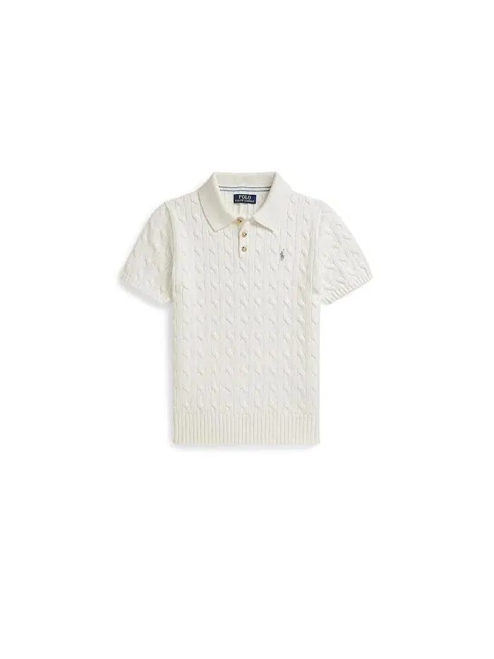 Свитер с косами Polo Ralph Lauren Kids — изображение 1 из 1, белый