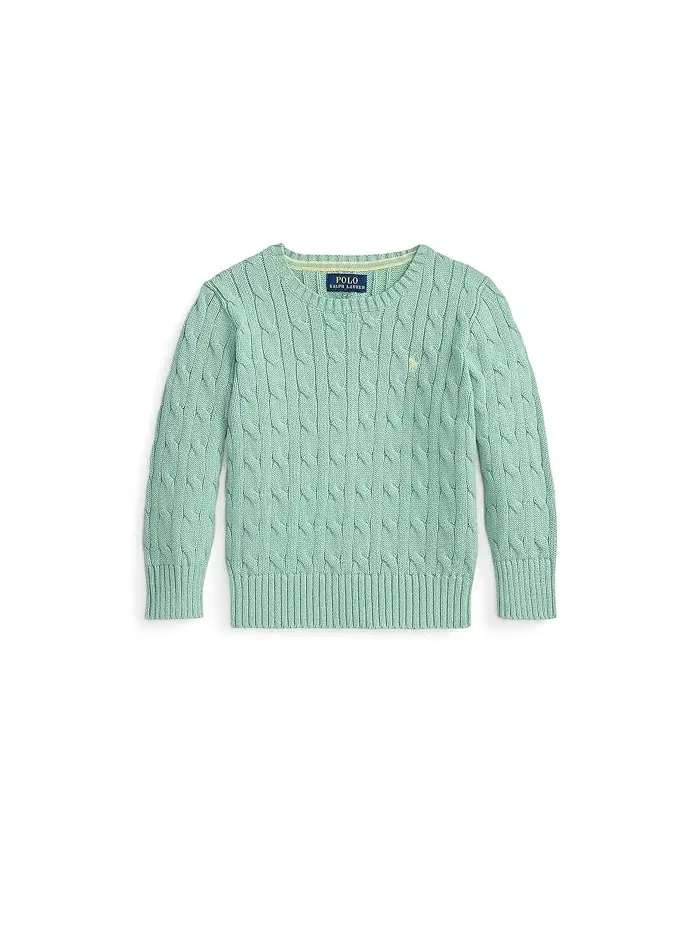 Свитер вязаный Cable-Knit Cotton Sweater Polo Ralph Lauren Kids — изображение 1 из 2, селадон