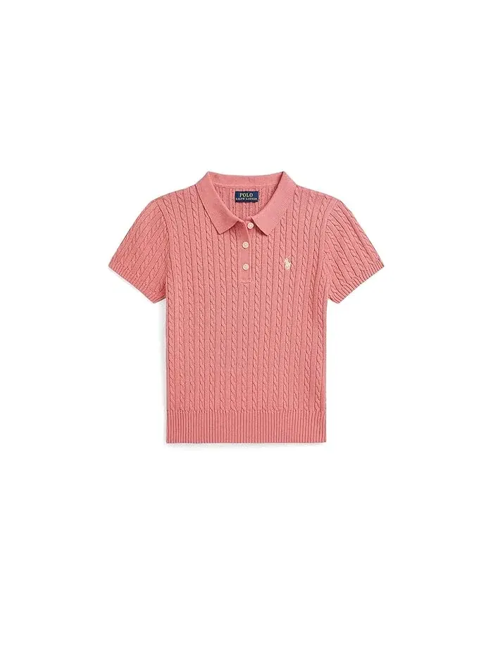Свитер с кабельным узором Mini-Cable Cotton Polo Polo Ralph Lauren Kids — изображение 1 из 2, селадон