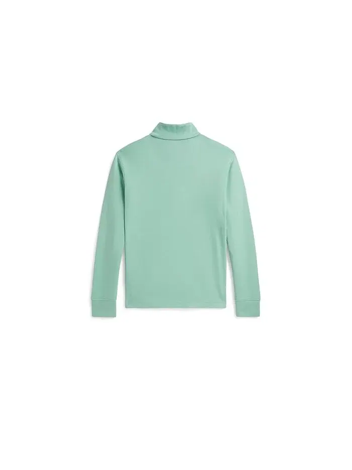 Свитер с четверть-застежкой-молнией Cotton Interlock Polo Ralph Lauren Kids — изображение 2 из 2, селадон