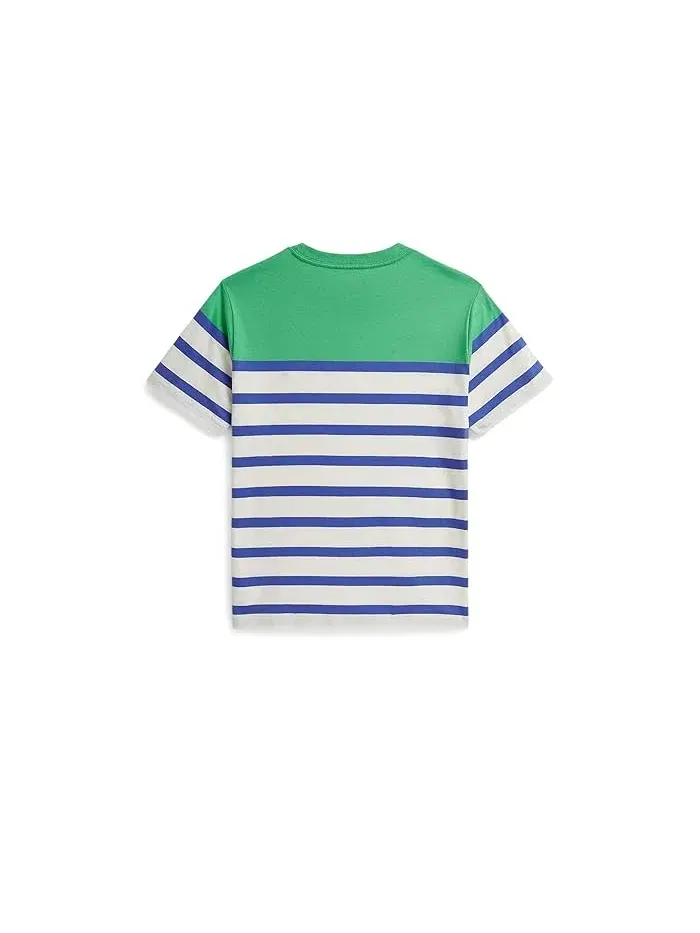 Футболка поло с полосками Polo Ralph Lauren Kids — изображение 2 из 2, зеленый/мульти