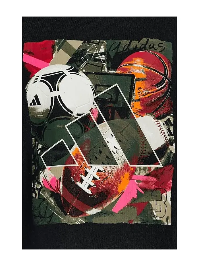 Футболка Multi Sport Collage Adidas Kids — изображение 3 из 3, черный/мульти